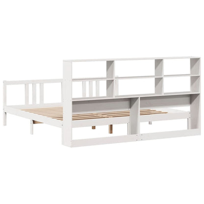 Letto Libreria senza Materasso Bianco 200x200 cm Legno di Pino