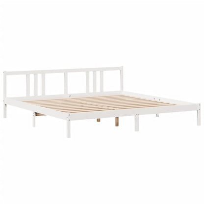 Letto Libreria senza Materasso Bianco 200x200 cm Legno di Pino