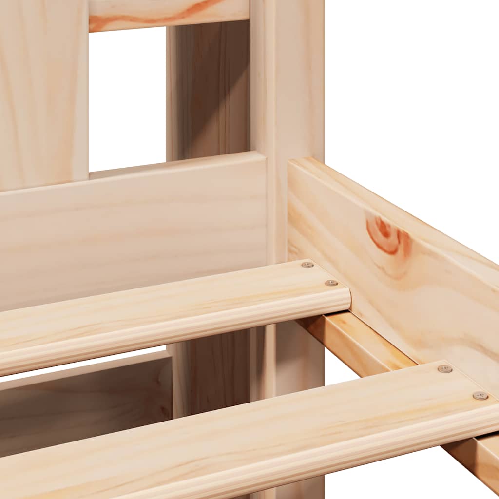 Letto Libreria senza Materasso 90x190 cm Legno Massello Pino - homemem39