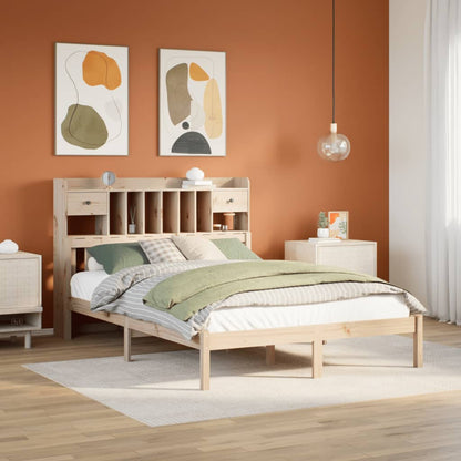 Letto Libreria senza Materasso 140x190 cm in Legno di Pino