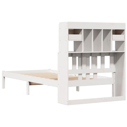 Letto Libreria senza Materasso Bianca 90x200 cm Legno di Pino | homemem39
