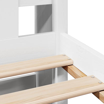 Letto Libreria senza Materasso Bianca 90x200 cm Legno di Pino | homemem39