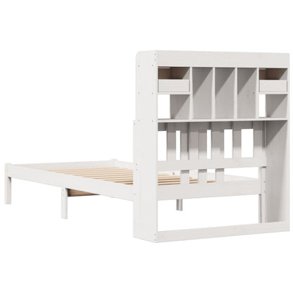 Letto Libreria senza Materasso Bianco 100x200 cm Legno di Pino