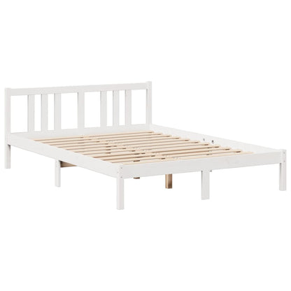 Letto Libreria senza Materasso Bianco 140x200 cm Legno di Pino