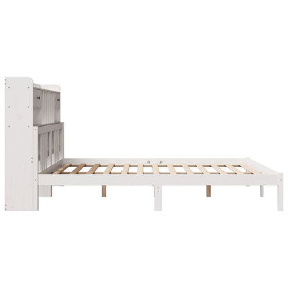 Letto Libreria senza Materasso Bianco 200x200 cm Legno di Pino