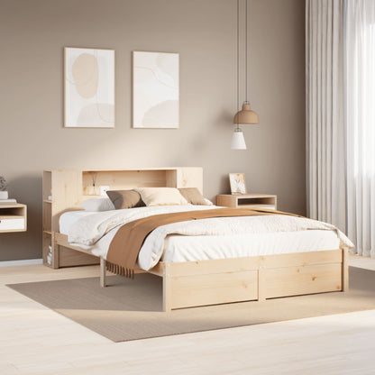 Letto Libreria senza Materasso 135x190 cm in Legno di Pino