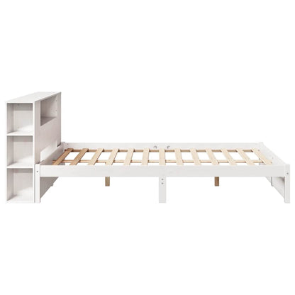 Letto Libreria senza Materasso Bianco 140x190 cm Legno di Pino - homemem39