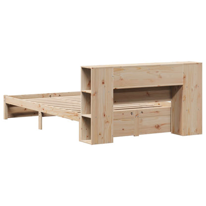Letto Libreria senza Materasso 120x200cm Legno Massello di Pino - homemem39