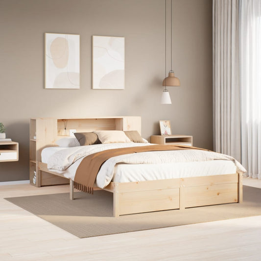 Letto Libreria senza Materasso 120x200cm Legno Massello di Pino - homemem39