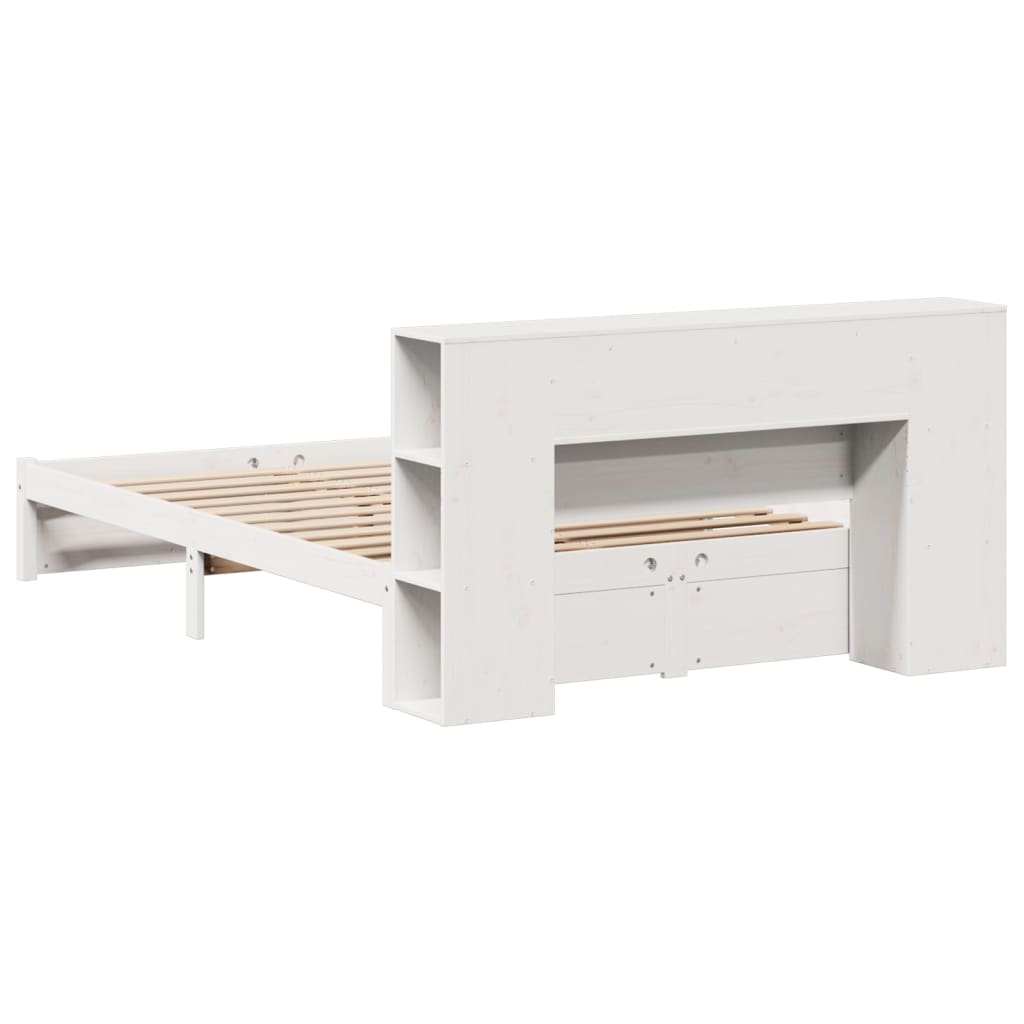 Letto Libreria senza Materasso Bianco 140x200 cm Legno di Pino - homemem39