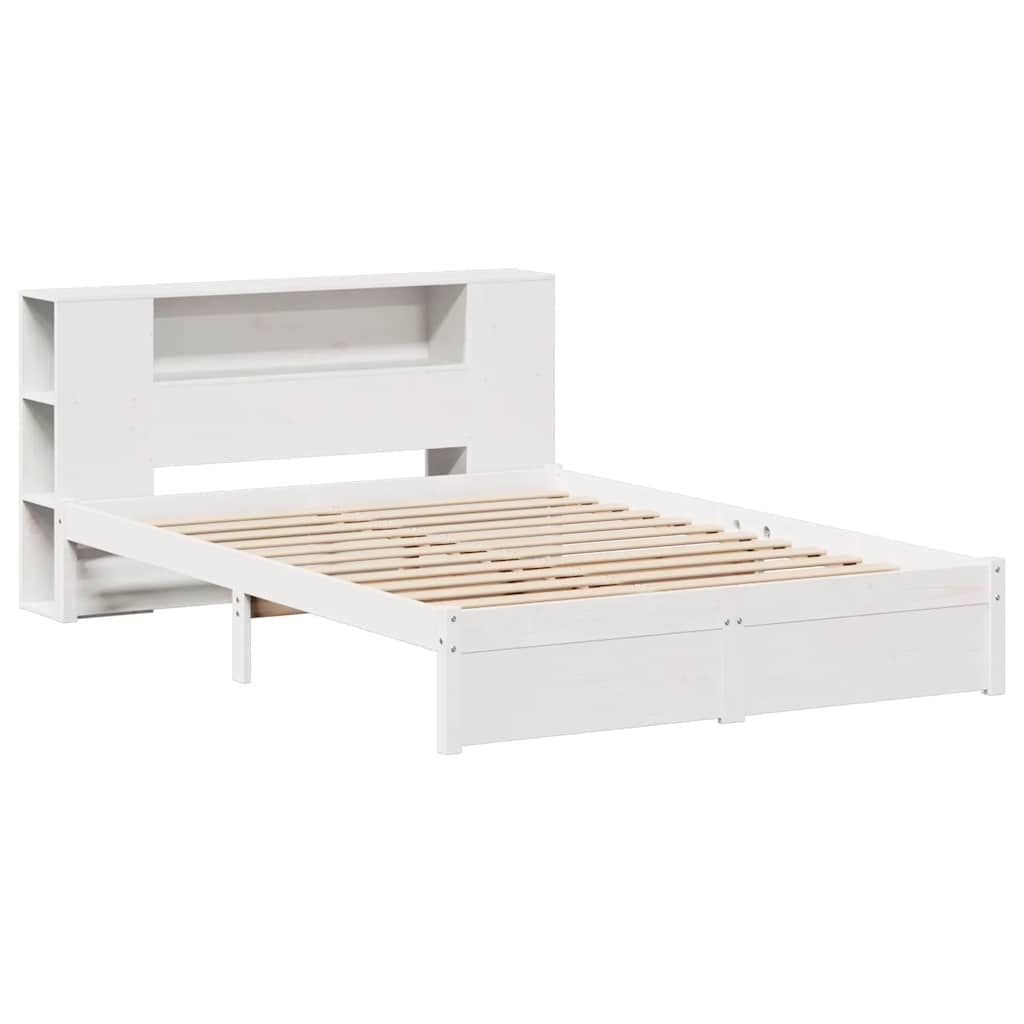 Letto Libreria senza Materasso Bianco 160x200 cm Legno di Pino - homemem39