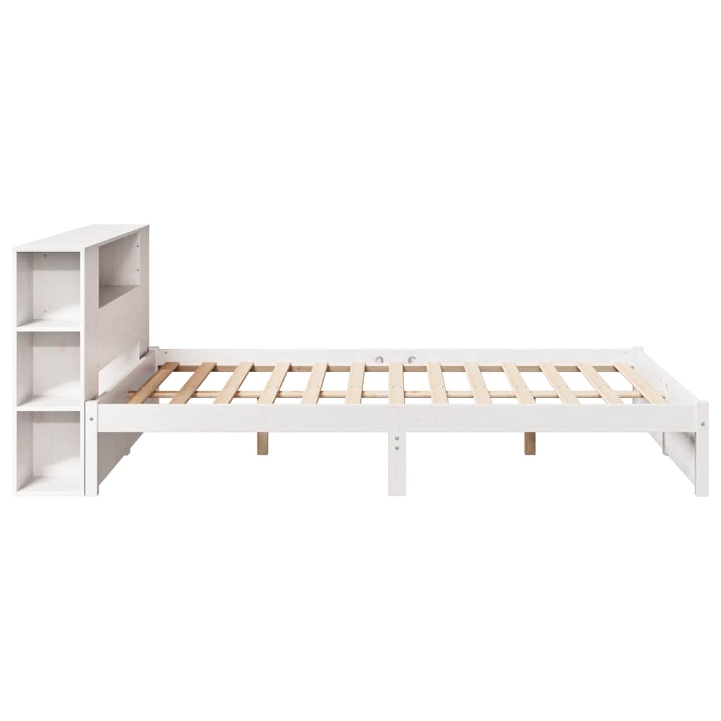 Letto Libreria senza Materasso Bianco 160x200 cm Legno di Pino - homemem39