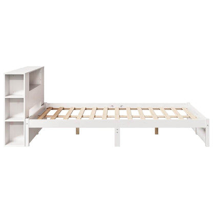 Letto Libreria senza Materasso Bianco 160x200 cm Legno di Pino - homemem39