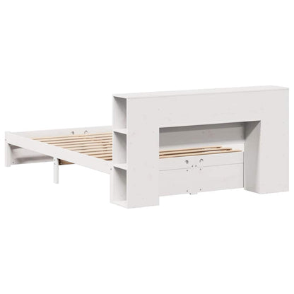 Letto Libreria senza Materasso Bianco 160x200 cm Legno di Pino - homemem39