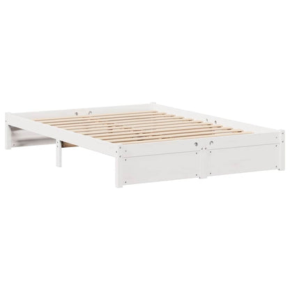 Letto Libreria senza Materasso Bianco 160x200 cm Legno di Pino - homemem39