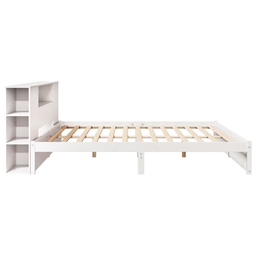Letto Libreria senza Materasso Bianco 200x200 cm Legno di Pino - homemem39