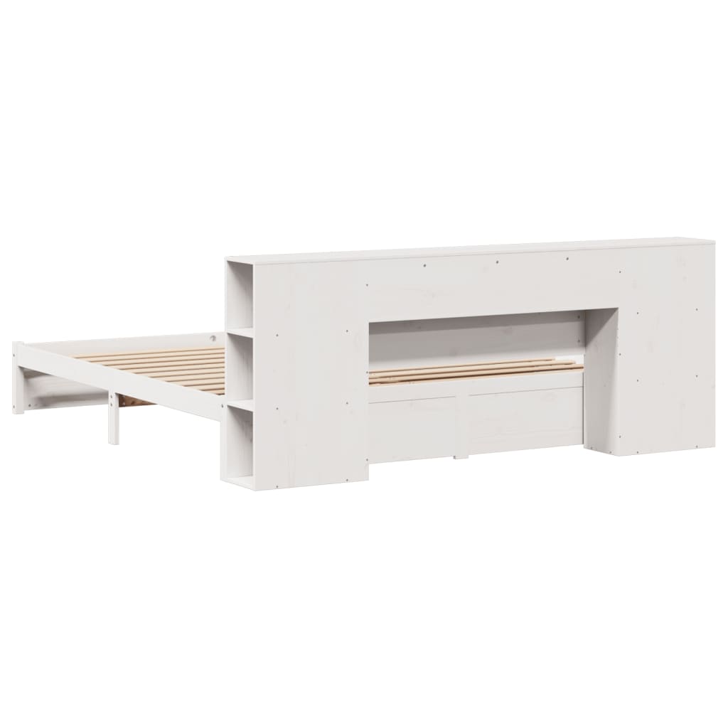 Letto Libreria senza Materasso Bianco 200x200 cm Legno di Pino - homemem39