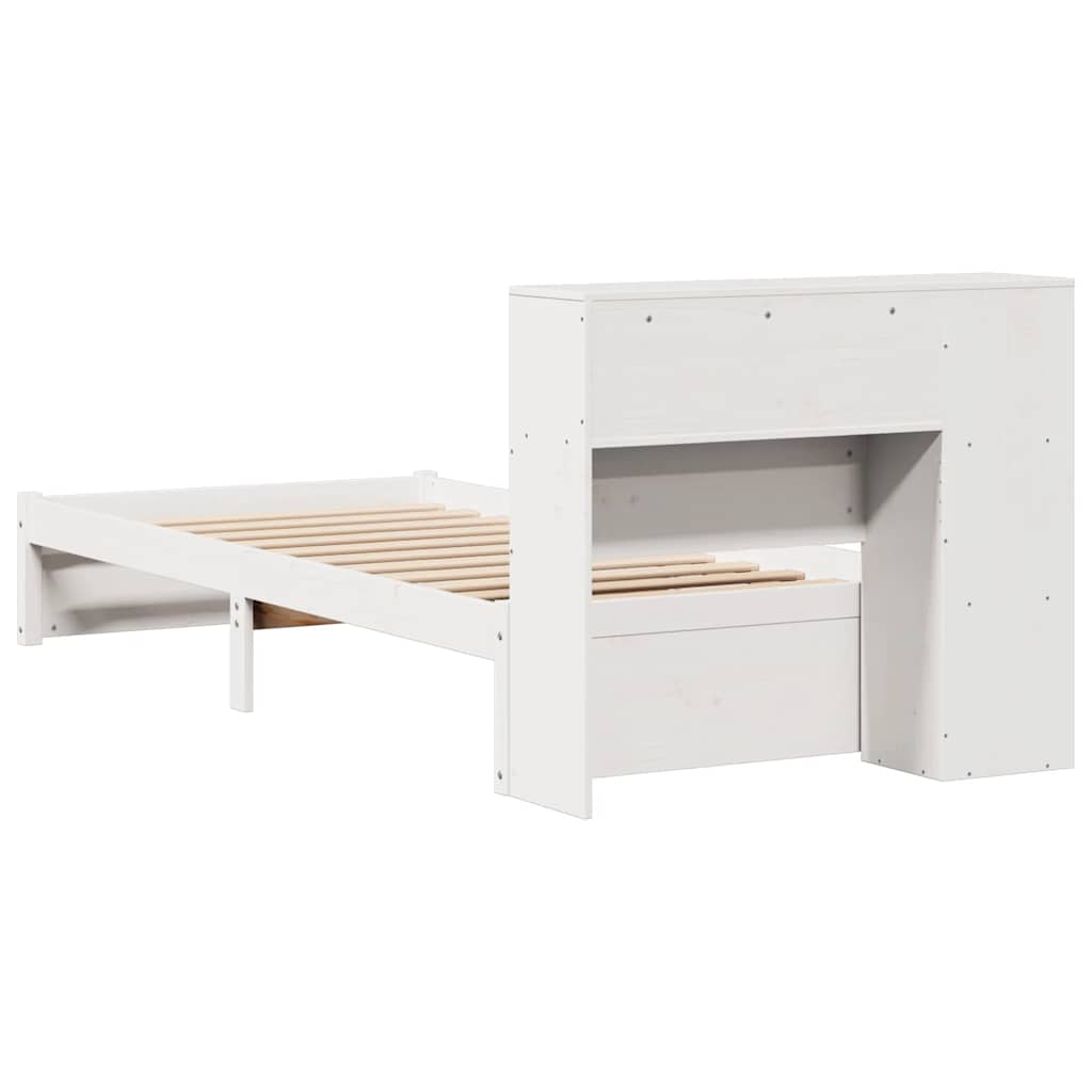 Letto con Libreria senza Materasso 75x190 cm in Legno Pino | homemem39