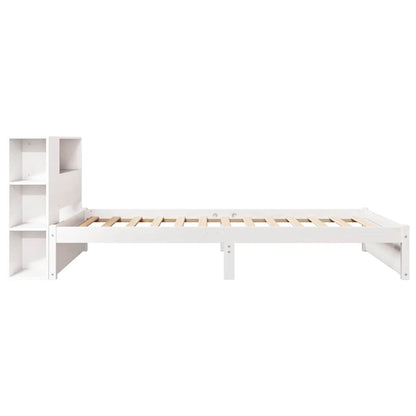 Letto Libreria senza Materasso Bianco 90x190 cm Massello Pino