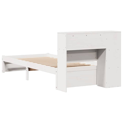 Letto Libreria senza Materasso Bianco 90x190 cm Massello Pino