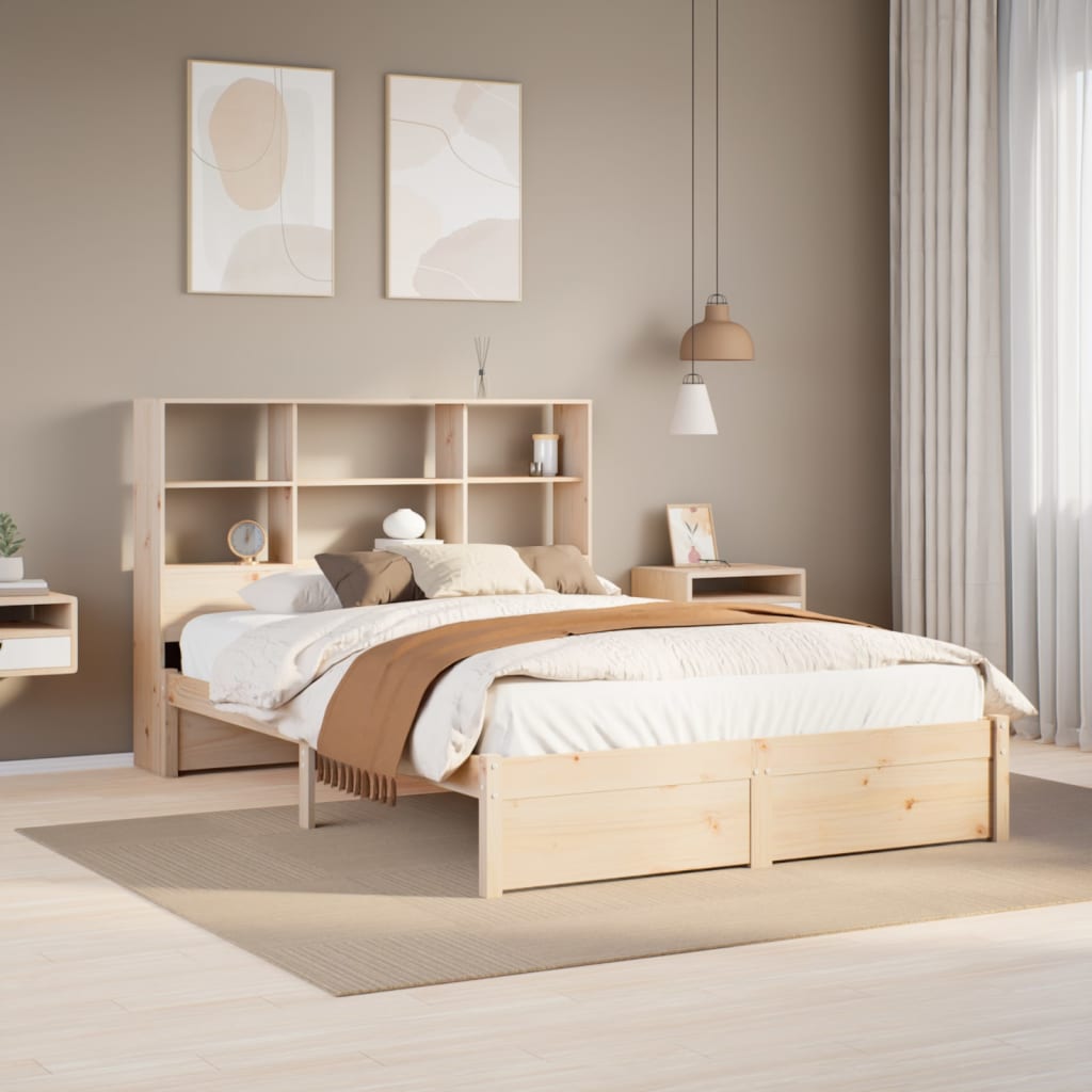 Letto Libreria senza Materasso 120x190 cm in Legno di Pino