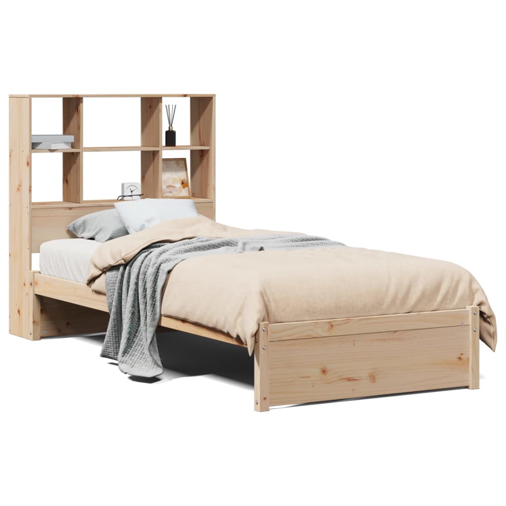 Letto Libreria senza Materasso 90x200 cm Legno Massello Pino - homemem39