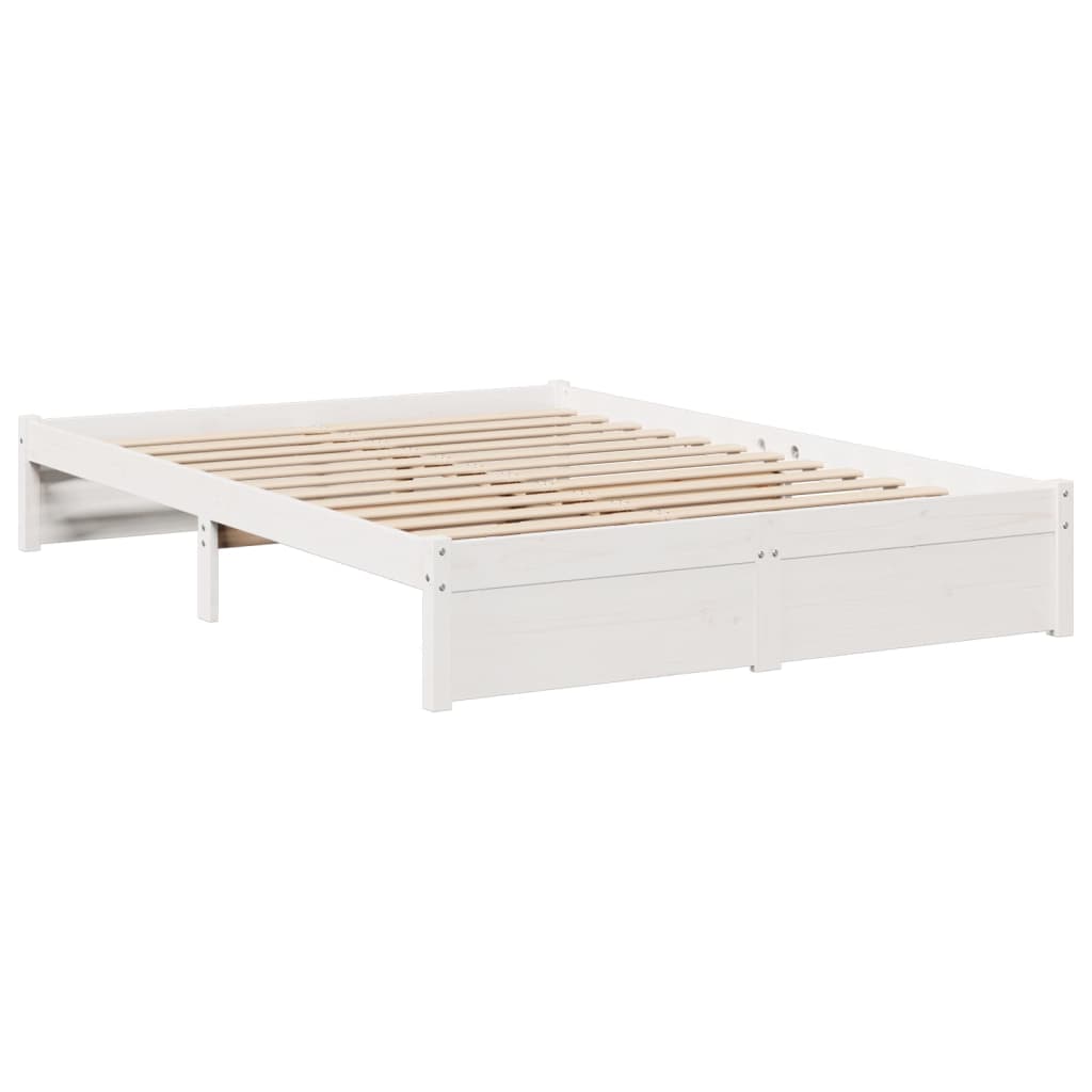Letto Libreria senza Materasso Bianco 140x200 cm Legno di Pino - homemem39