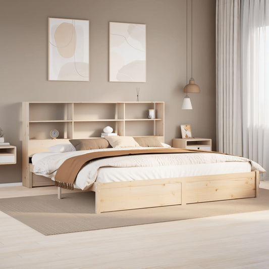 Letto Libreria senza Materasso 180x200 cm in Legno di Pino