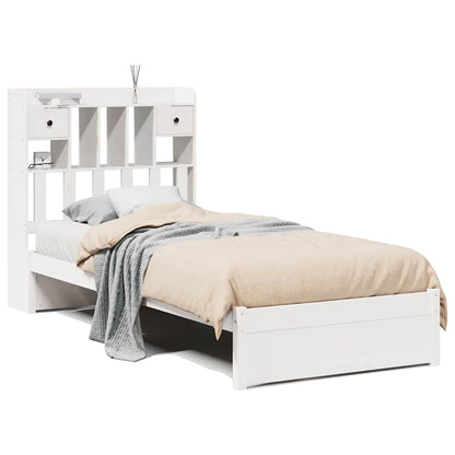Letto con Libreria senza Materasso 75x190 cm in Legno Pino - homemem39