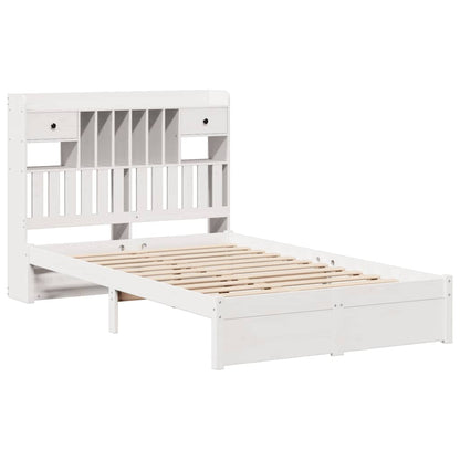 Letto Libreria senza Materasso Bianco 120x190 cm Legno di Pino