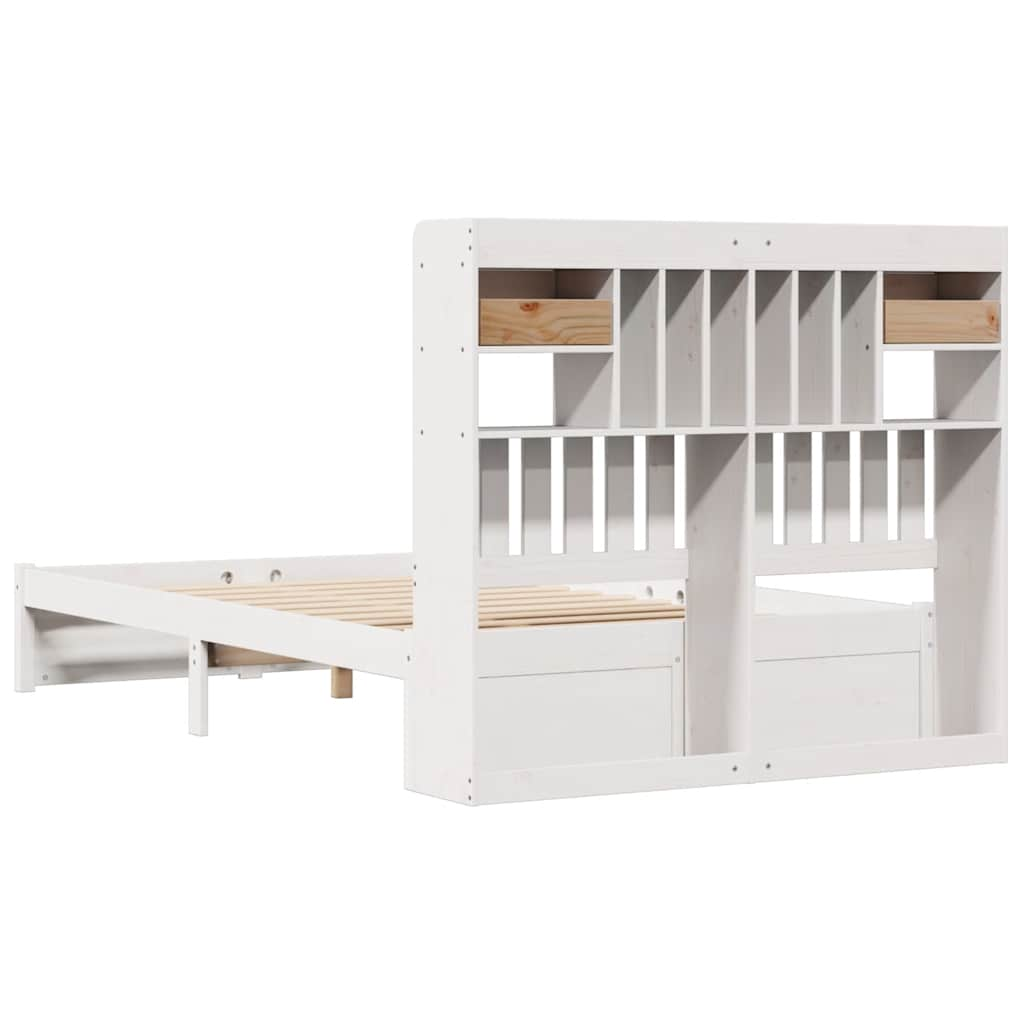 Letto Libreria senza Materasso Bianco 120x190 cm Legno di Pino