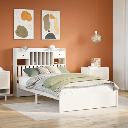 Letto Libreria senza Materasso Bianco 120x190 cm Legno di Pino