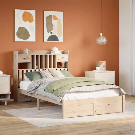 Letto Libreria senza Materasso 135x190 cm in Legno di Pino