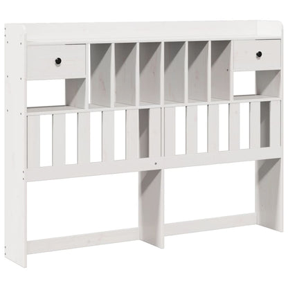 Letto Libreria senza Materasso Bianco 140x190 cm Legno di Pino - homemem39
