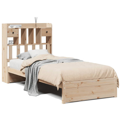 Letto Libreria senza Materasso 90x200 cm Legno Massello Pino