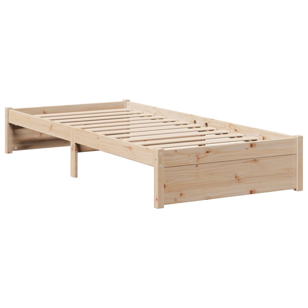 Letto Libreria senza Materasso 90x200 cm Legno Massello Pino