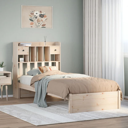 Letto Libreria senza Materasso 90x200 cm Legno Massello Pino