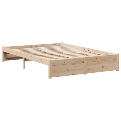 Letto Libreria senza Materasso 140x200 cm in Legno di Pino - homemem39