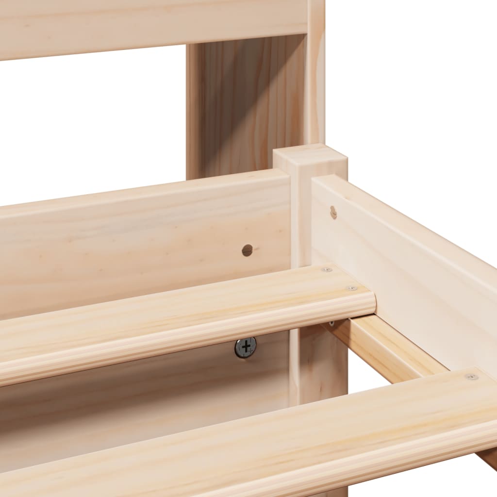 Letto Libreria senza Materasso 140x200 cm in Legno di Pino - homemem39