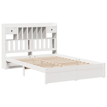 Letto Libreria senza Materasso Bianco 160x200 cm Legno di Pino - homemem39