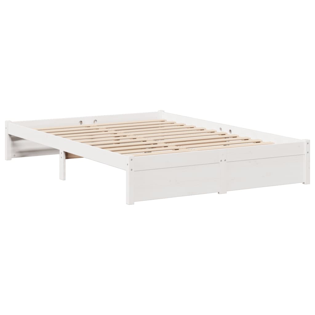 Letto Libreria senza Materasso Bianco 160x200 cm Legno di Pino - homemem39