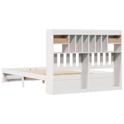 Letto Libreria senza Materasso Bianco 160x200 cm Legno di Pino - homemem39