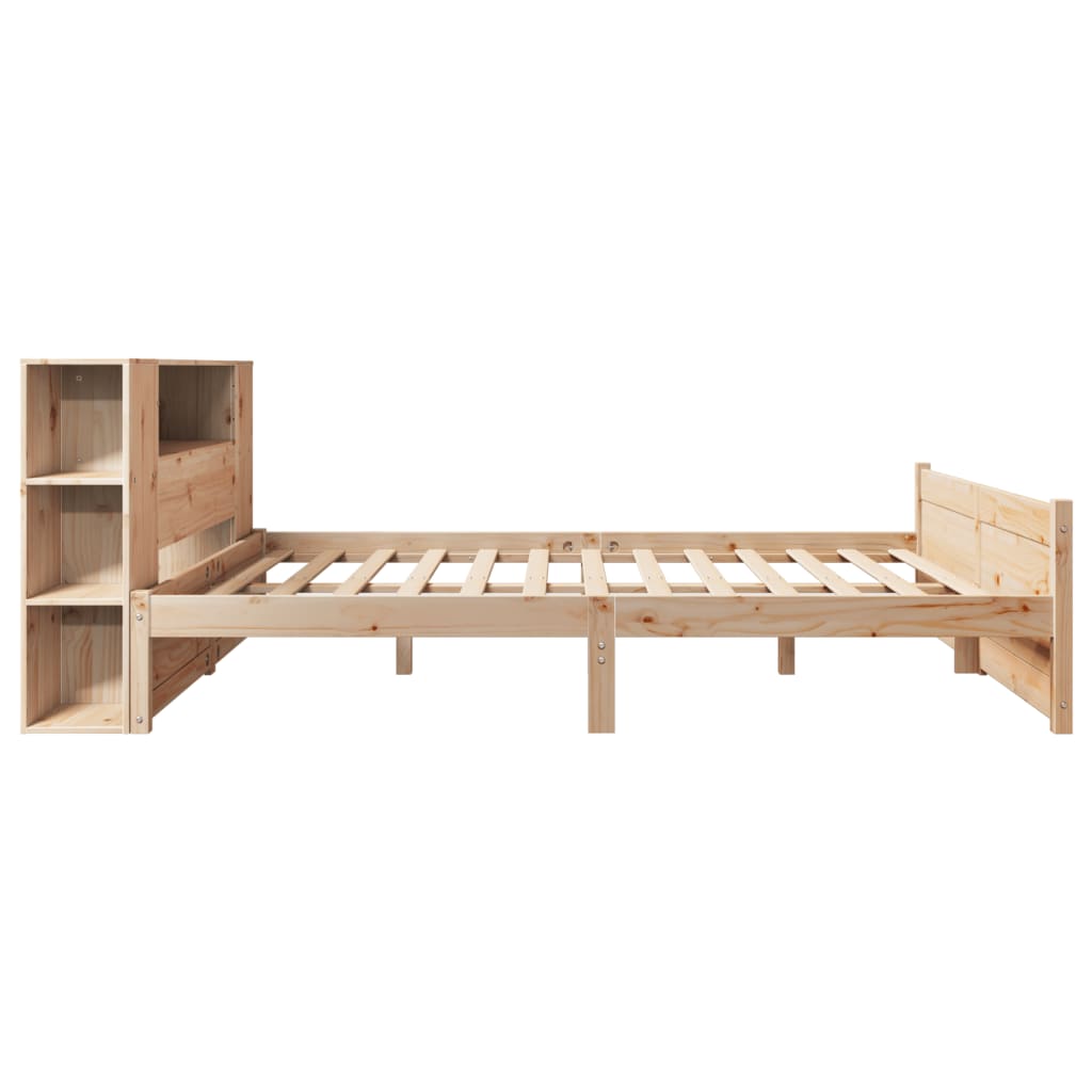 Letto Libreria senza Materasso 135x190 cm in Legno di Pino - homemem39