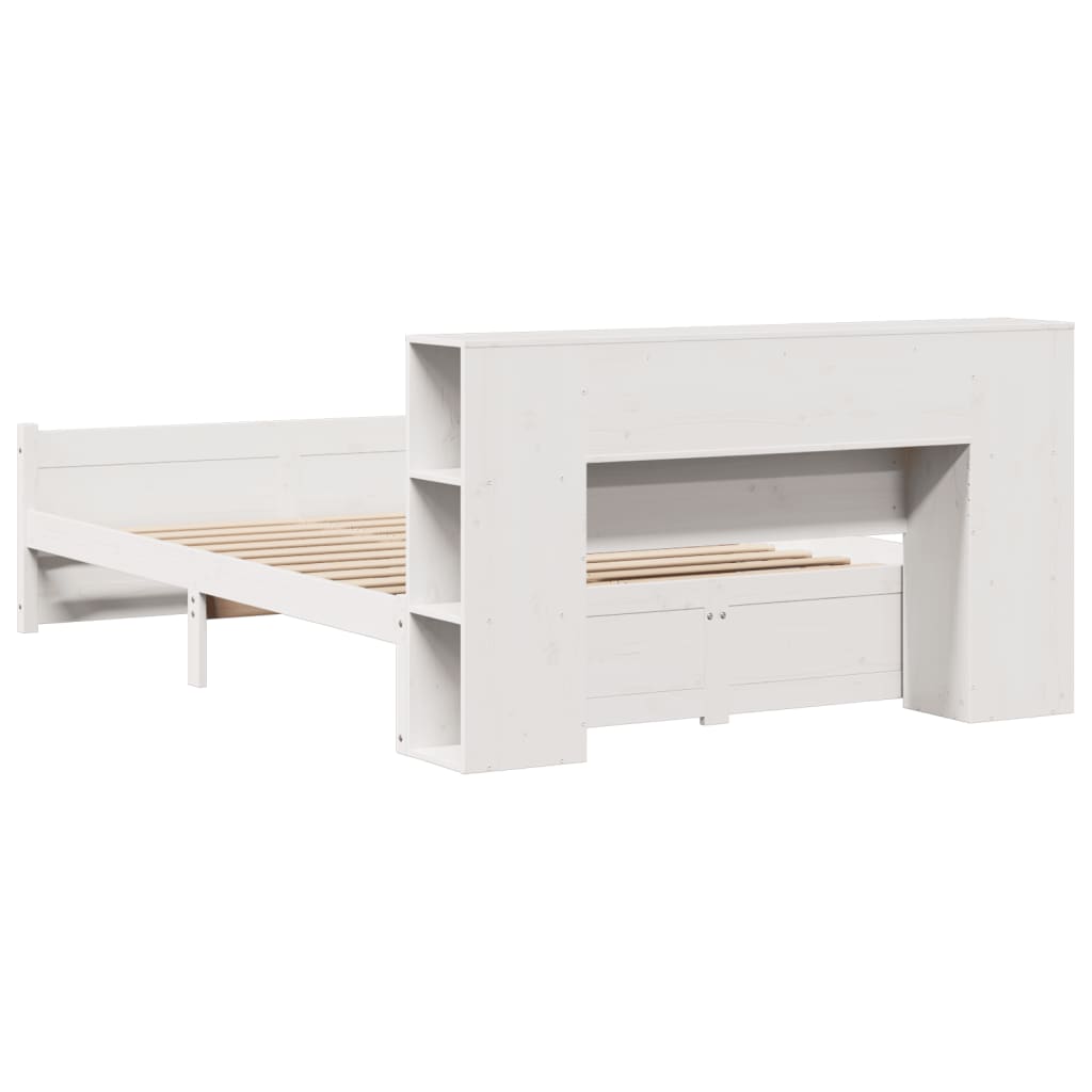 Letto Libreria senza Materasso Bianco 135x190 cm Legno di Pino