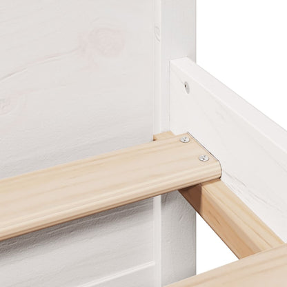 Letto Libreria senza Materasso Bianco 140x190 cm Legno di Pino | homemem39