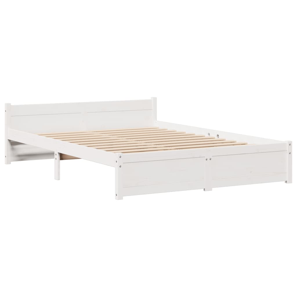Letto Libreria senza Materasso Bianco 140x200 cm Legno di Pino - homemem39