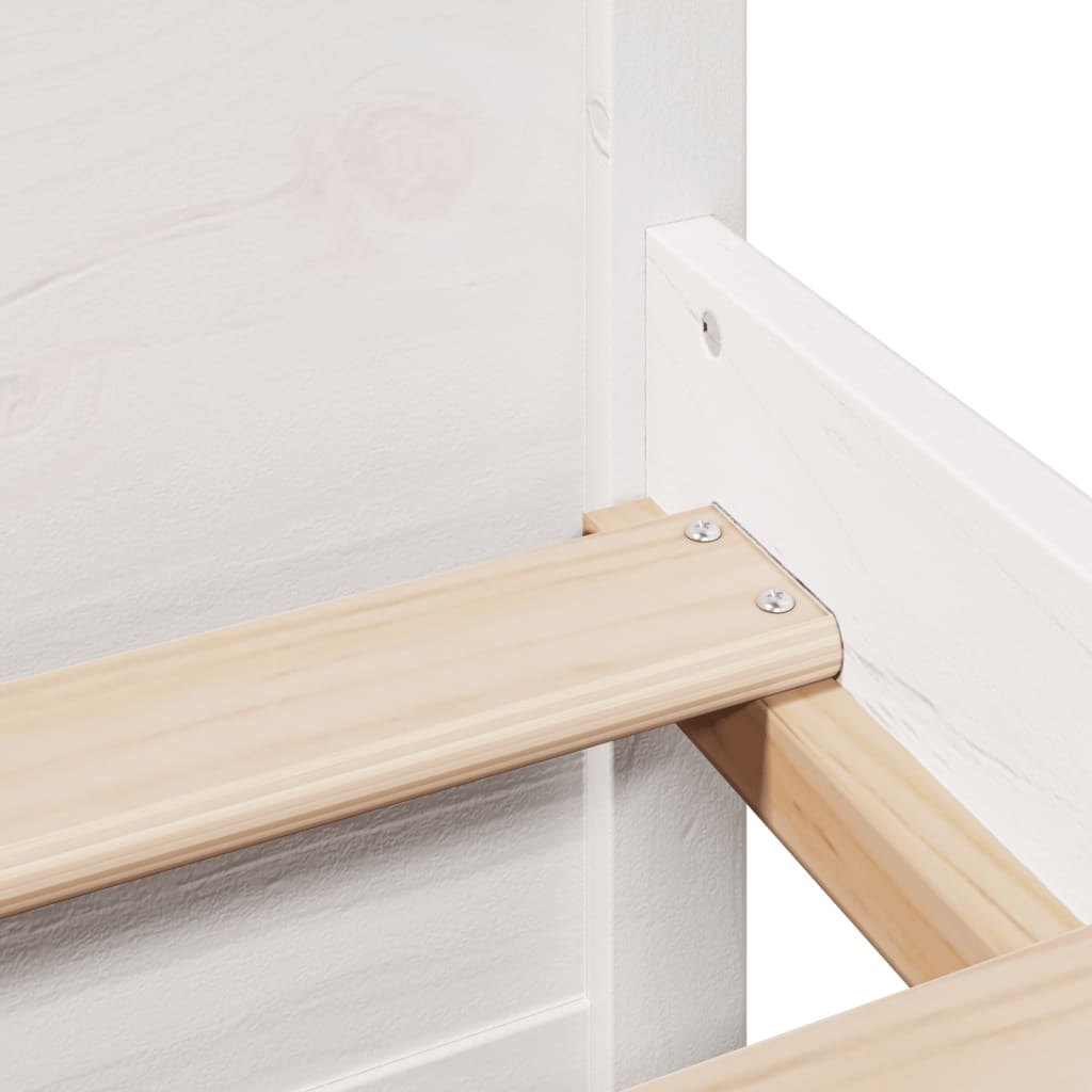 Letto Libreria senza Materasso Bianco 140x200 cm Legno di Pino - homemem39