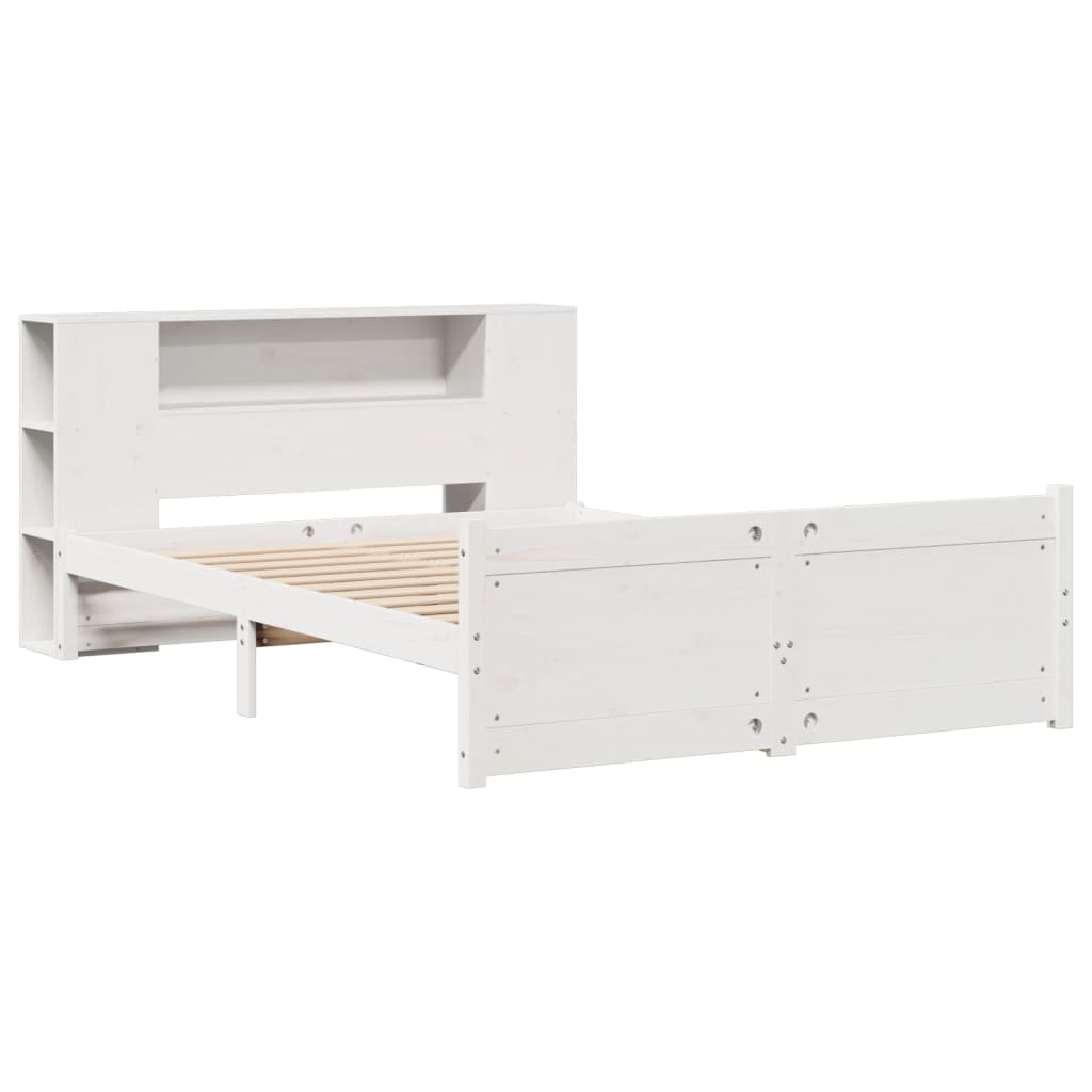 Letto Libreria senza Materasso Bianco 150x200 cm Legno di Pino