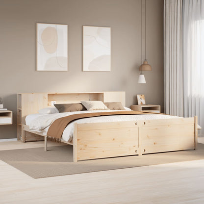 Letto Libreria senza Materasso 180x200 cm in Legno di Pino - homemem39