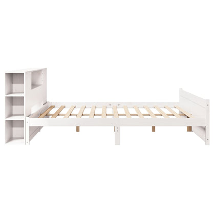 Letto Libreria senza Materasso Bianco 200x200 cm Legno di Pino